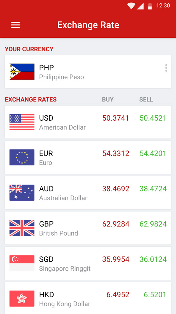 China Bank app - Exchange Rate