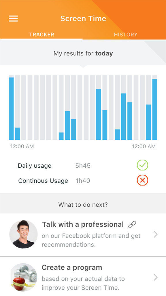 ActiveHealth app - Screen Time tracker