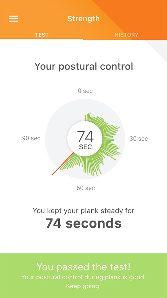 ActiveHealth app - Strength test