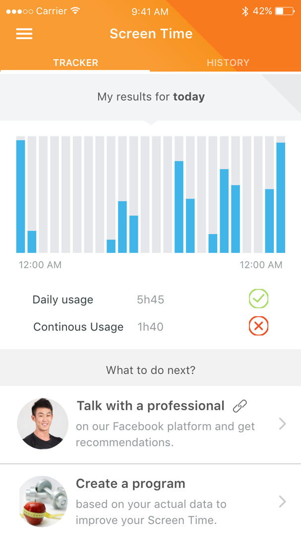 ActiveHealth app - Screen Time